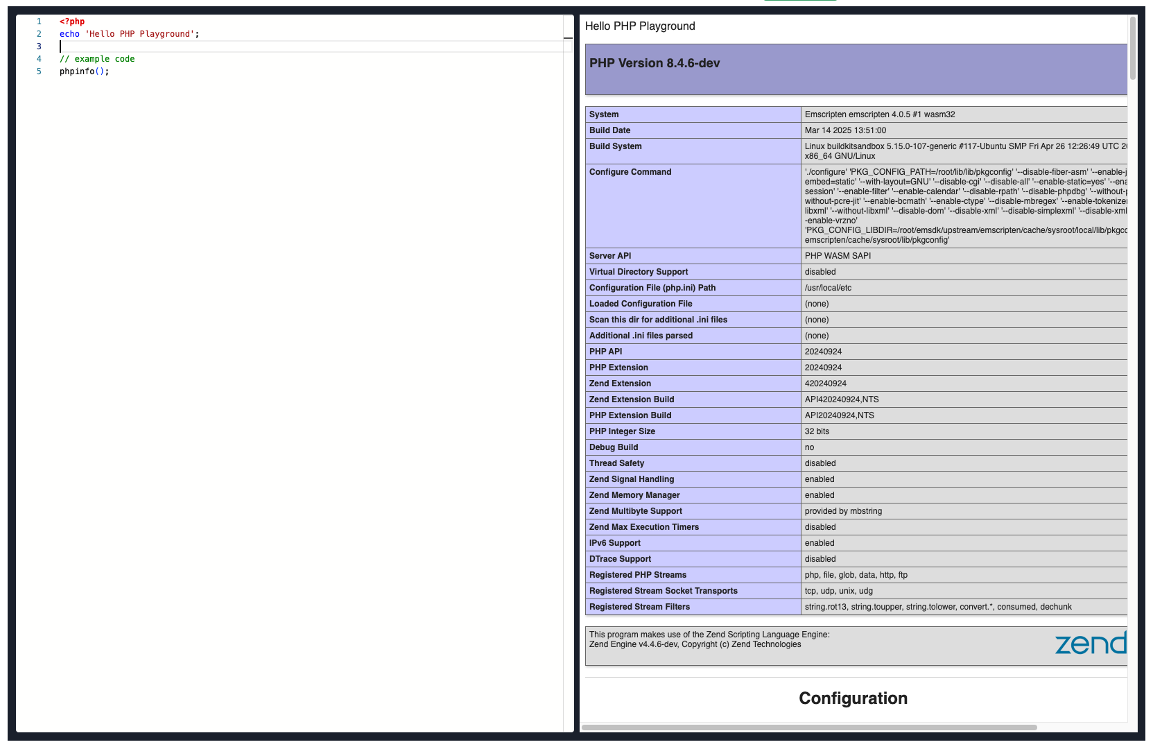 Php playground online